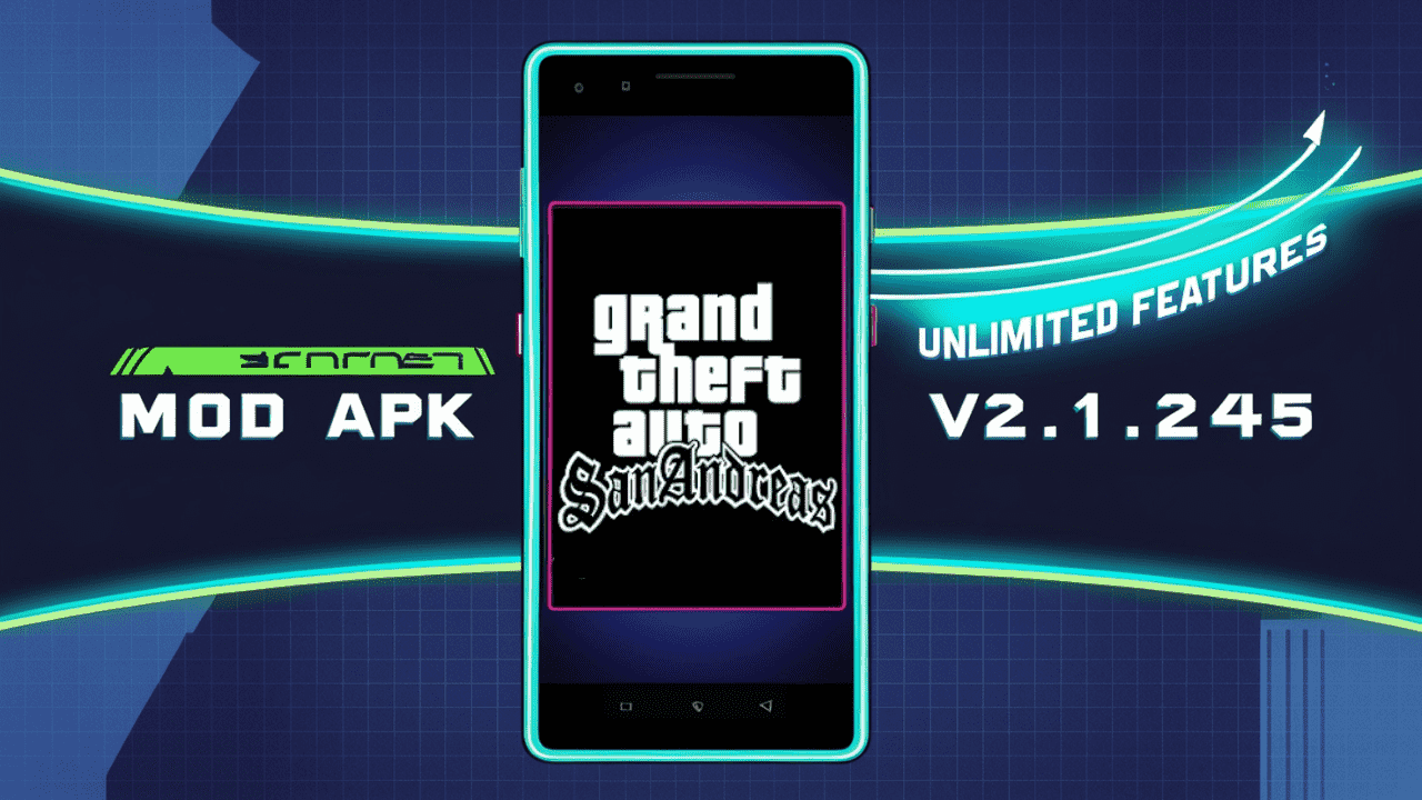 1. Image of Grand Theft Auto San Andreas Mod APK showcasing enhanced gameplay features and graphics for mobile devices. 2. Visual representation of Grand Theft Auto San Andreas Mod APK, highlighting improved graphics and gameplay for mobile users. 3. Depiction of Grand Theft Auto San Andreas Mod APK, emphasizing upgraded features and enhanced user experience on mobile platforms.